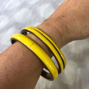 Yellow bangle bracelet set